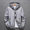 Reflective Zipper Windbreaker: Men's Plus Size Spring/Autumn Custom Print Trendy Jacket