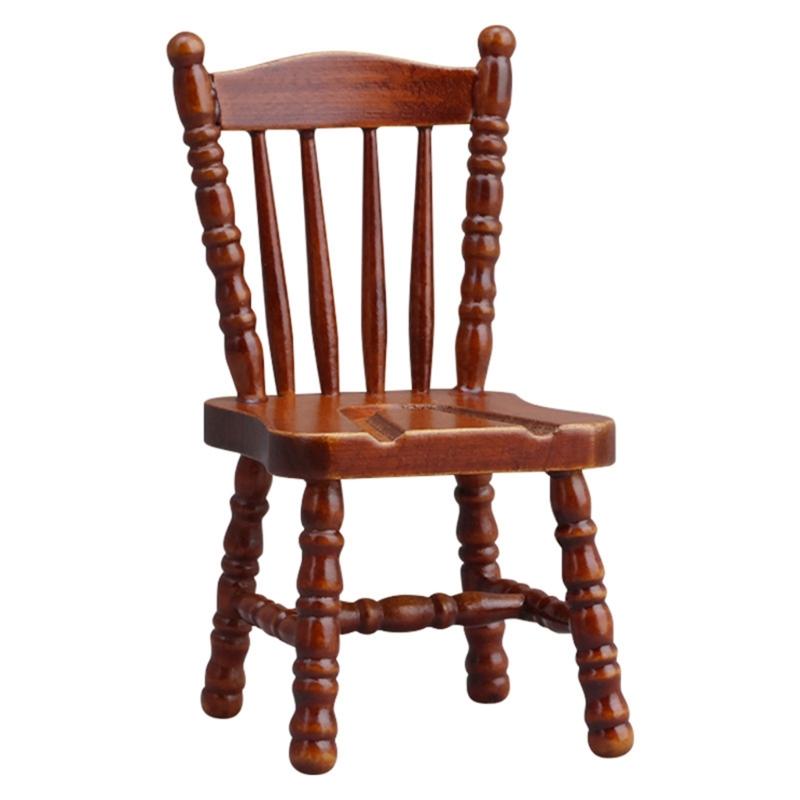 Elegant Dollhouses Figure Dining Seat With Detailed Carvings Flexible Plastic Small Furniture For Exhibits 1