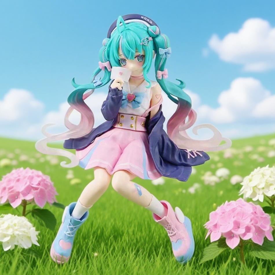 New Anime Hatsune Miku Action Figure Miku Kawaii Collection Model Pink Sakura Kawaiii Doll Collectible Model Toys Cake Decor