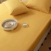 Solid Color Cotton Fitted Sheet & Pillowcase Set - Single Bed Mattress Protector