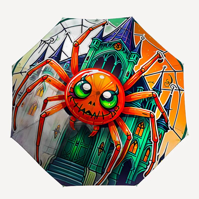 1pc Spider Castle Automatic Folding Umbrella - Design, Durable Iron Frame for Travel, Outdoor, Beach Fashion Accessory a0920020