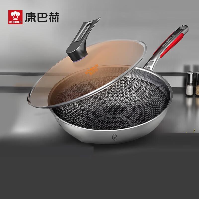 KOBACH 32cm 4th Gen Antibacterial 304 Stainless Steel Wok