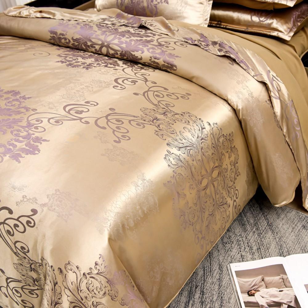 Wedding Bedding European Jacquard Quilt Cover Three-Piece Set, American, Holy Buddha,