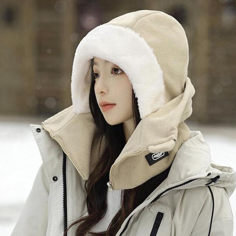 Winddichter Rad-Nackengamasche mit Reißverschlussdesign, integrierte Kapuze für Männer, Frauen, Winter-Radfahren, thermisches Innenfutter, Ski-Sturmhaube