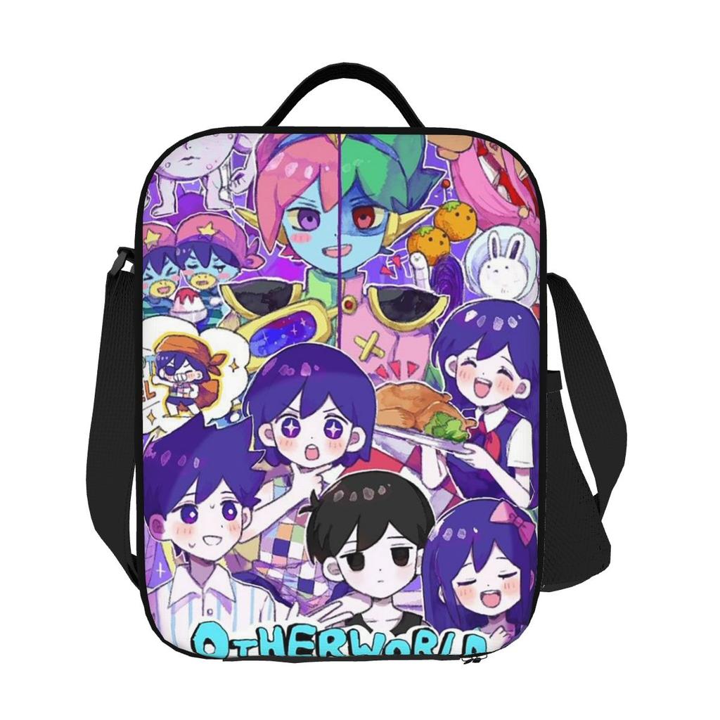 Omori Hero Sunny Basil Cartoon Horror Insulated Lunch Bag for Women Kids Leakproof Food Boxes Thermal Lunch Box Tote
