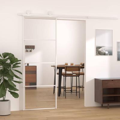 Vidaxl Sliding Door, Esg Glass And Aluminium, 76X205 Cm, White