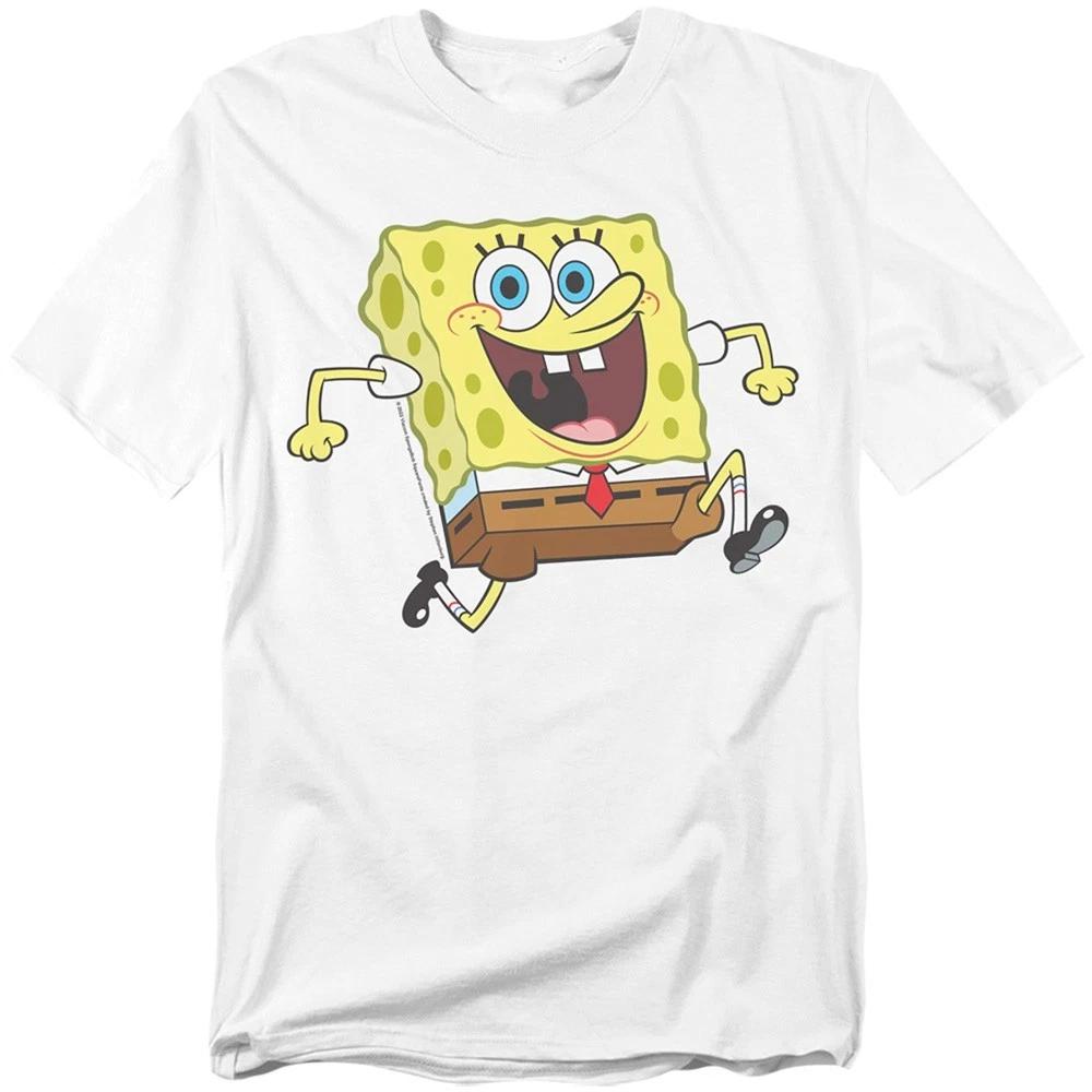 SPONGEBOB SQUAREPANTS RUNNING Licensed Adult Graphic Tee Shirt SM-5XL 4XL