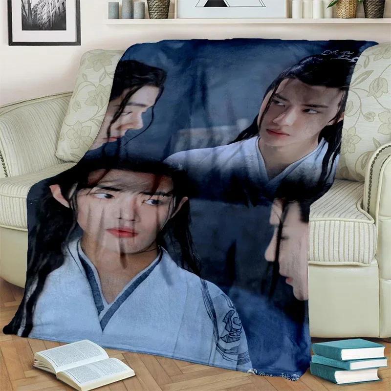 Drama The Untamed xiao zhan wang yi bo Weiche Überwurfdecke, Überwurfdecke, weiche Cartoon-bedruckte Tagesdecke, Tagesdecke, Sofa-Geschenk