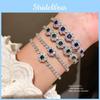 Floral Zirconia Pendant Bracelet For Women Elegant Summer Jewelry Gift For Ladies