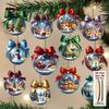 18/36Pcs Wood Christmas Tree Ornaments Santa Claus Shatterproof Xmas Tree Hangings Pendant Xmas Decorations DIY Christmas Ball