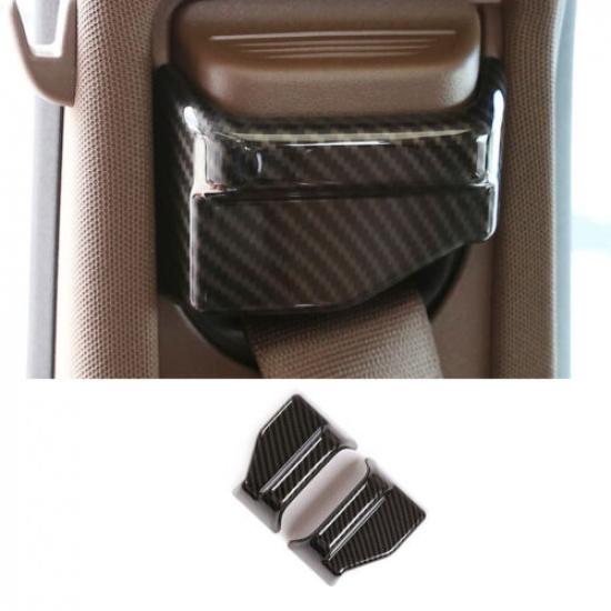 Seat Belt Buckle Adjust Cover Trim For Benz E-Class 2016-2021 ABS Carbon Fiber