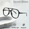 Women Photochromic Eyeglass Pilot Double Beam Oversized Frame Anti Blue Light Short Sight Prescription Myopia Custom Men Glasses