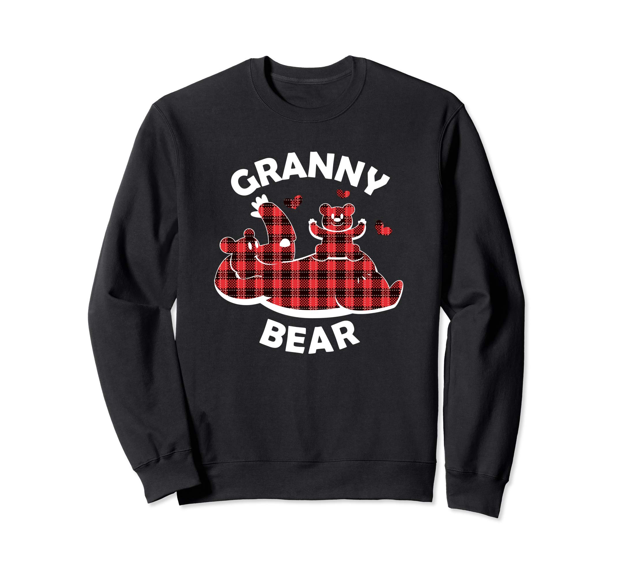 

Granny Bear Christmas Pajamas Red Plaid Sweatshirt чёрный