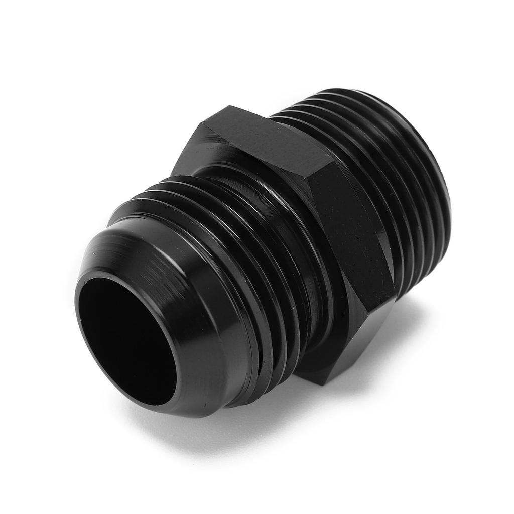 Fuel Line 12AN To 3 4NPT Adapter Fitting Straight Black Anodized Aluminum Replacement