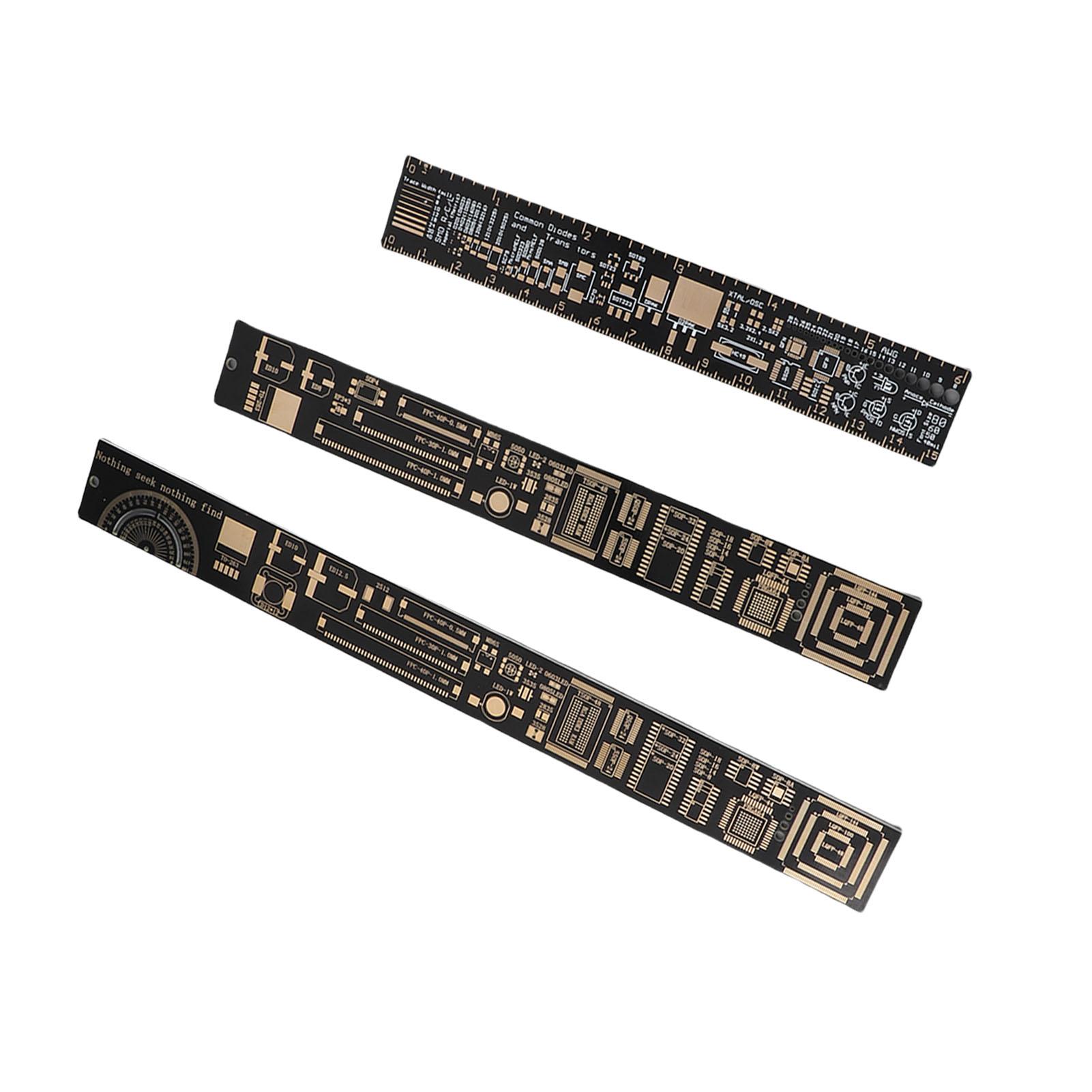 

3PCS 6.3 7.87 10.23 Inch Multifunctional Printed Circuit Board Ruler for Electronic Engineers