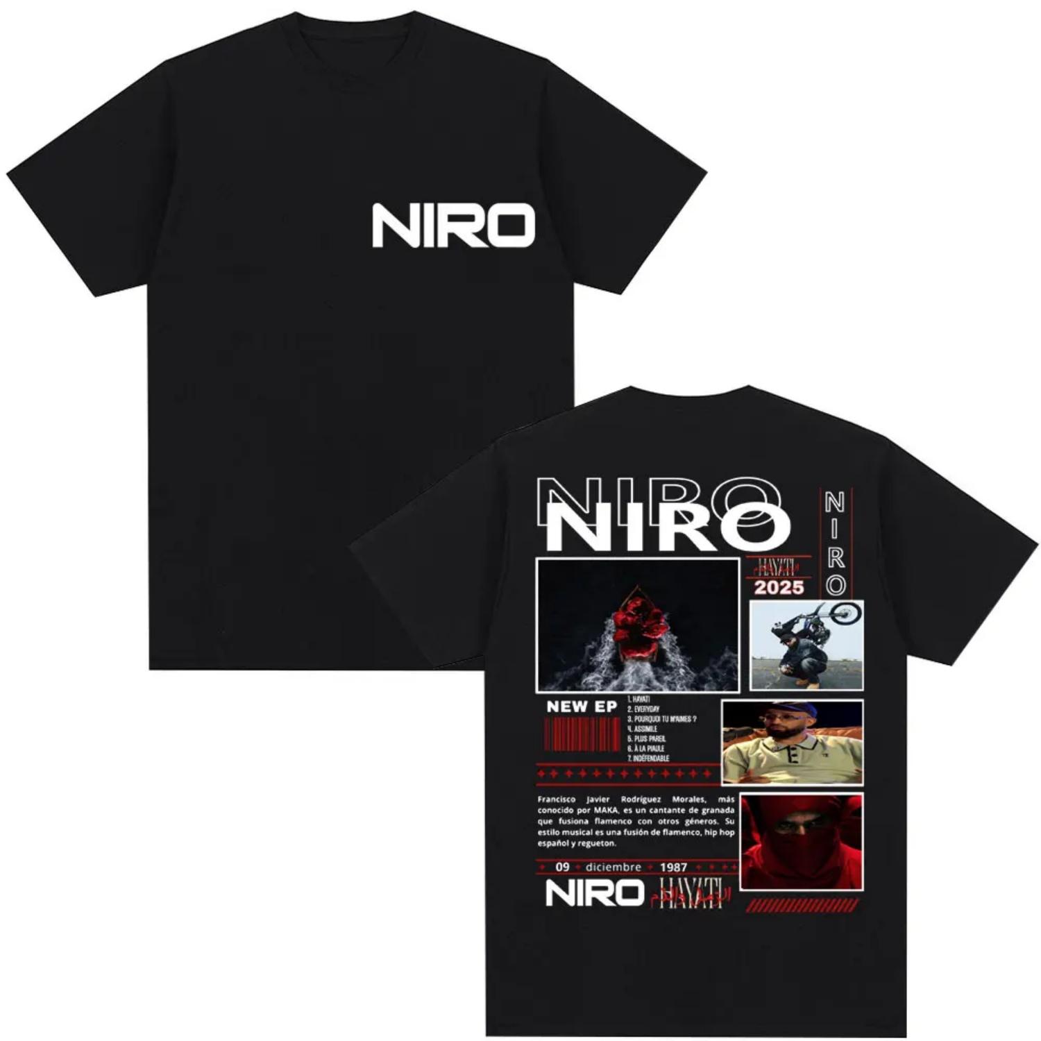 

Limted Rapper Niro Hayati Music Album Tshirt Men Fashion Harajuku Hip Hop Vintage T-shirts Oversized Casual Cotton T-Shirt S чёрный