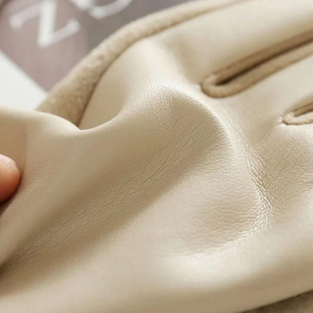 Thicken Gloves Waterproof Winter Driving Gloves Women Leather Glov Riding Equipment