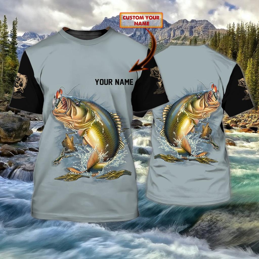 Pike / Marlin Fishing Personalized Name 3D All Over Printed Mens T Shirt Cool Summer Unisex Casual Short Sleeve T-shirt TX259