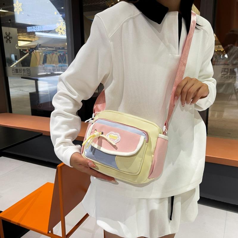 New Messenger Bag Women's Bag Simple Bow Small Square Bag Casual Going Out Mobile Phone Bag Water Cup Bag Tide