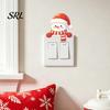 Waterproof Wall Sticker Christmas Snowman Switch Stickers, PVC Light Decals for Square Power Switches & Adhesive Plate Socket Panels, Removable