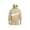 Nike Big Swoosh Half Zip Hoodie Asia Size Natural Olive/Light Bone Men Streetwear DX0567-276