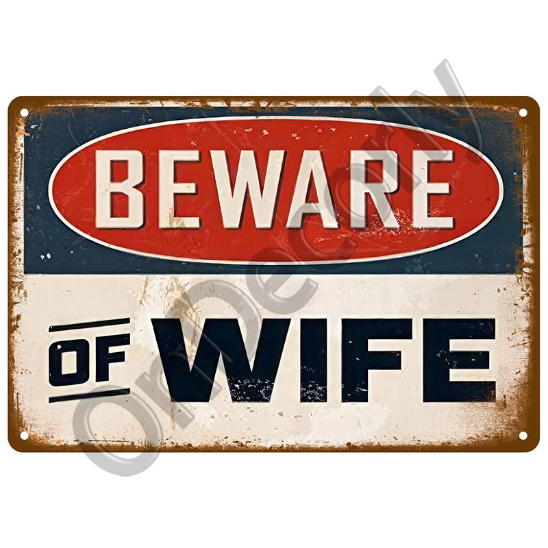 Tin Signs Plate Home Wall Decor Beware Metal Signs Vintage Plaque Warning Danger For Bar Club Man Cave Art Painting Poster Gift