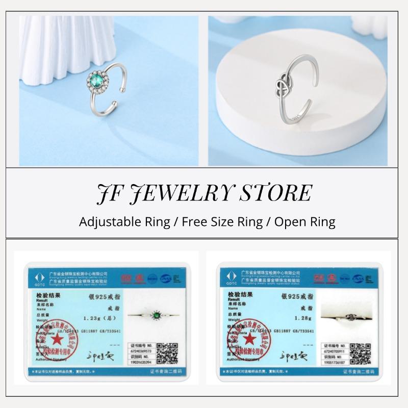 Free Size Ring For Women S925 Silver Original Blue Eyes Dragon Bee Shell Cherry Adjustable Rings Clover Chain Open Ring Jewelry