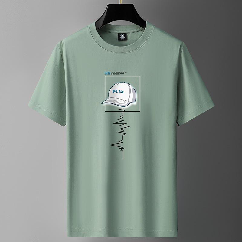 Men's Cotton Loose-Fit Short-Sleeve T-Shirt - Stylish Casual for Teens and Students