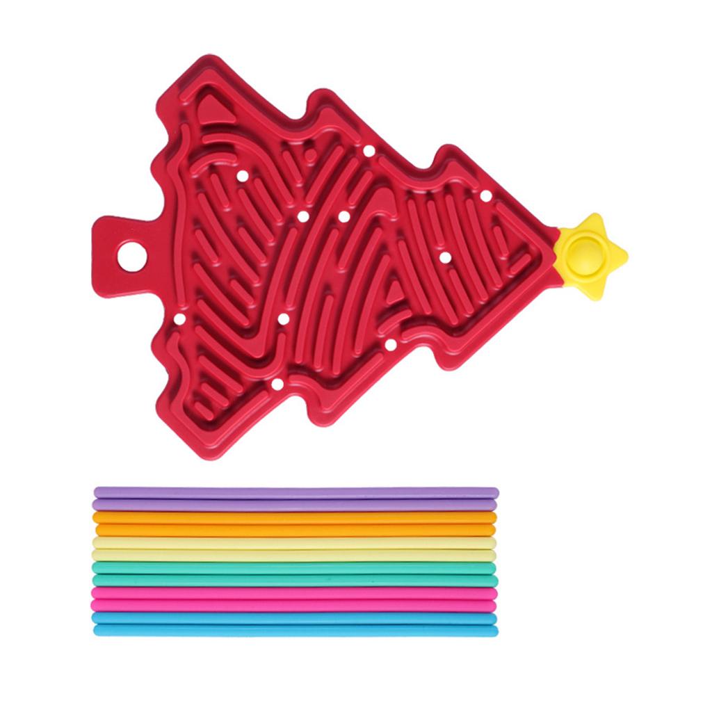 Vánoční senzorická aktivní deska Uklidňující hračka pro úlevu od stresu a úzkosti Novinka Silikonová podložka ve tvaru vánočního stromku Tyčinky