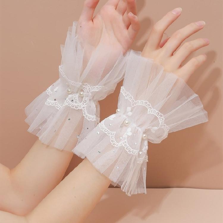 Wrist Pleated Organ Oversleeve Tulle Fingerless Lace Sleeve Emptiness Fakes Cuffs Clothing Accessories