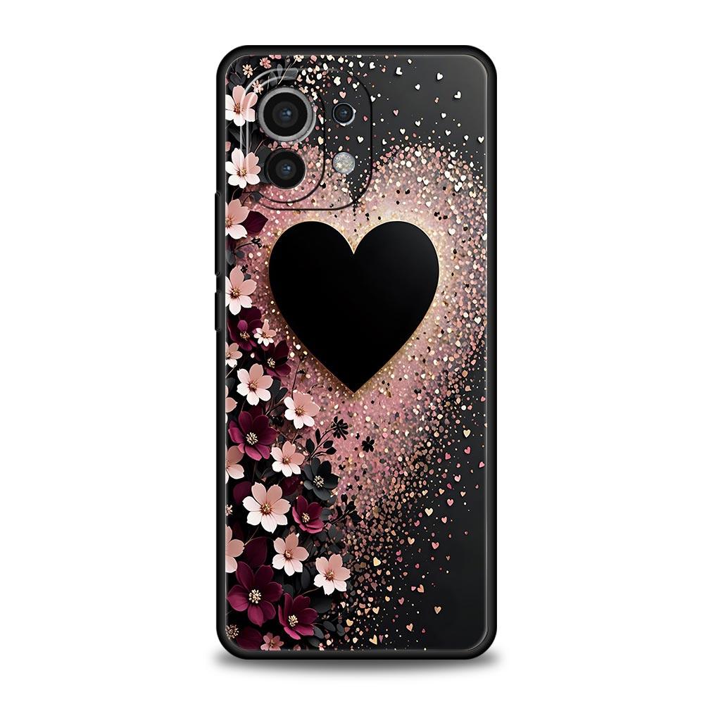 Colored Love Heart Printed Phone Case Cover for Xiaomi Mi 17 15 14 13 12 11 Ultra 15T 14T 13T 12T 11T Pro Lite 5G Soft TPU Shell