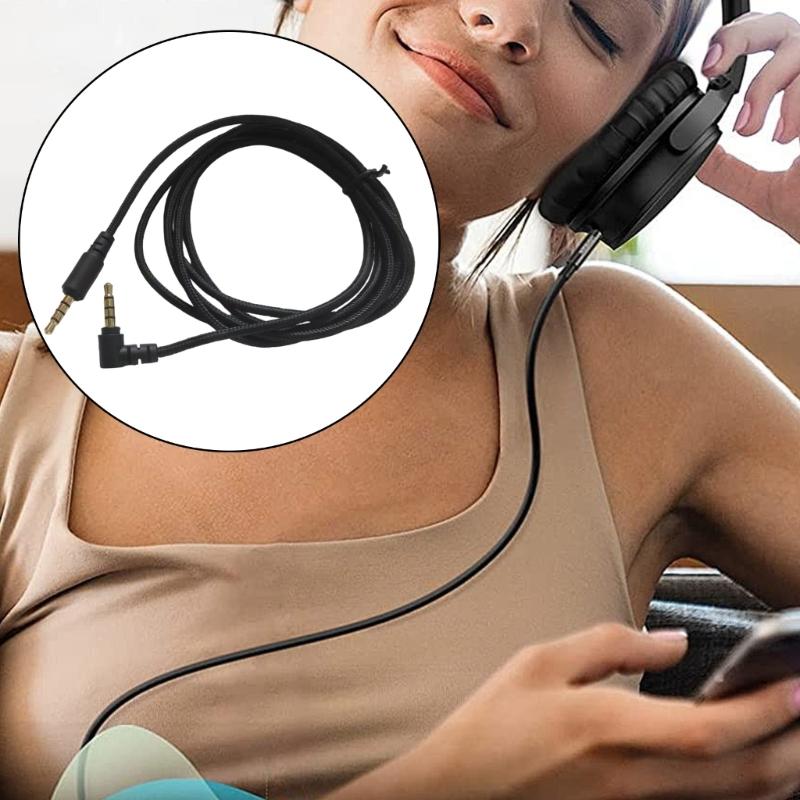 Nylon Coating Replacement Audios Wire For V2Pro Headphones Cable Featuring 4Pole Gold Connector Noise reductions 140cm