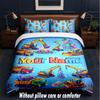 Construction Vehicles Theme Custom Text Or Name 3Pcs Bedding Set,1 Flat Sheet & 2 Pillowcases Personalized Home Bedding