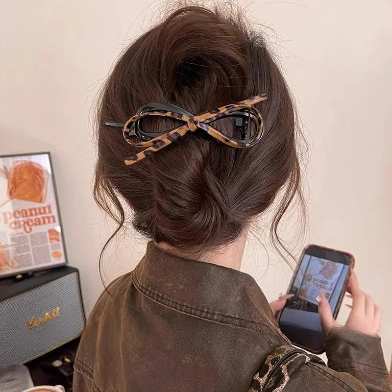 Elegant Leather Bow Twist Hairpin For Women Girls Sweet Hair Ornament Barrette Hair Clip Hairgrip Fashion Hair Accessories