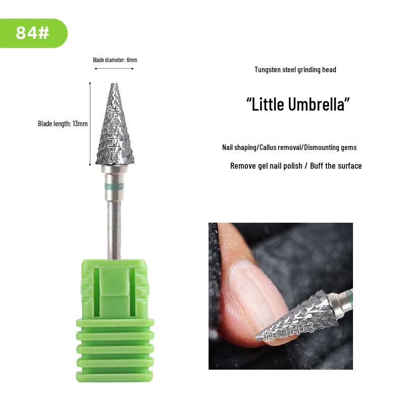 Stożkowy frez do paznokci ze stali wolframowej do usuwania lakieru żelowego