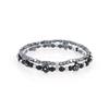 Jbans Classic Flat Rounding 479Sv Black Bead Flower 1042 Bracelet Set (C2301-Se328_Bk)