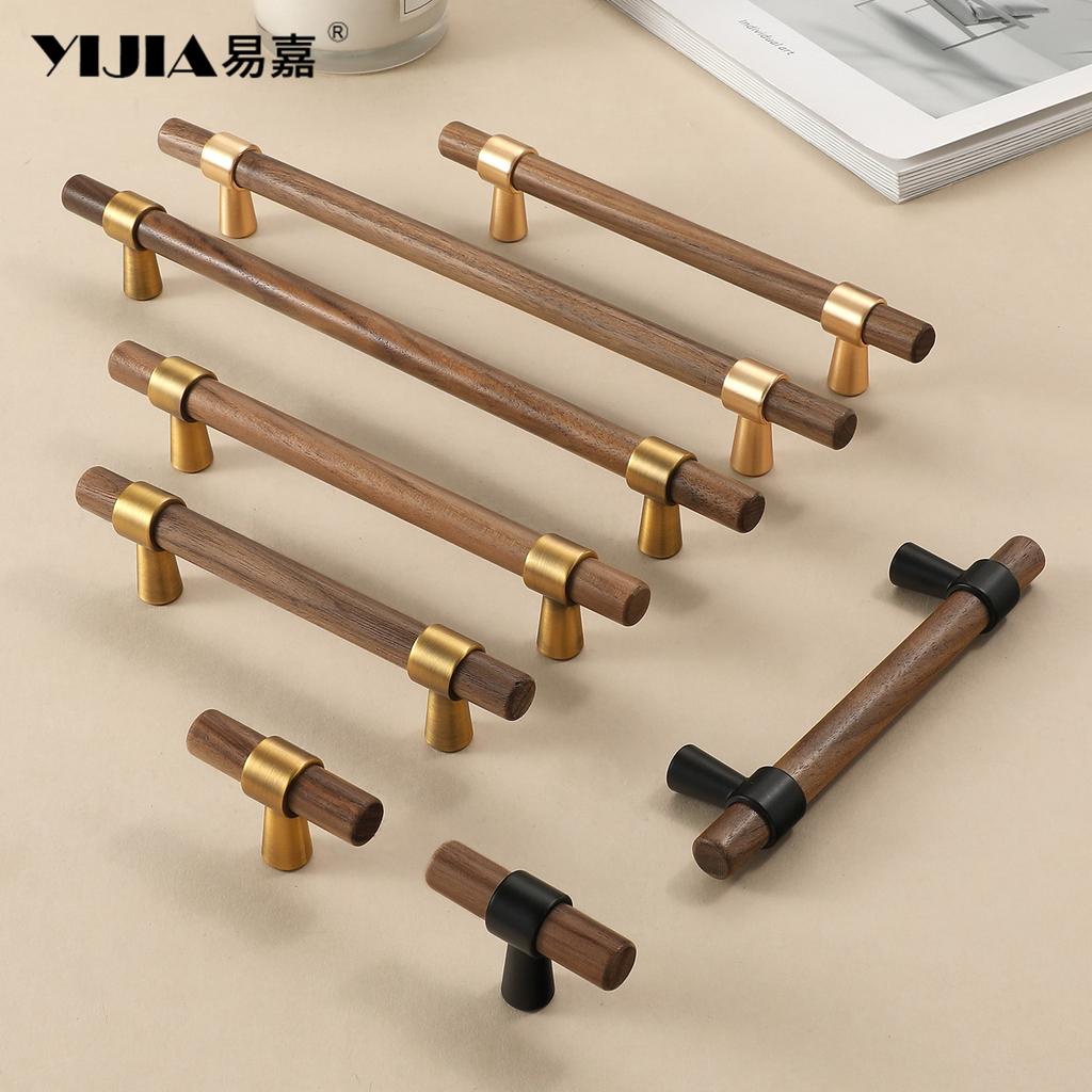 Wardrobe Cupboard Handle Kitchen Door Cabinets Knobs Wood Cabinet Pull Nature Style Wooden Cabinet Handle