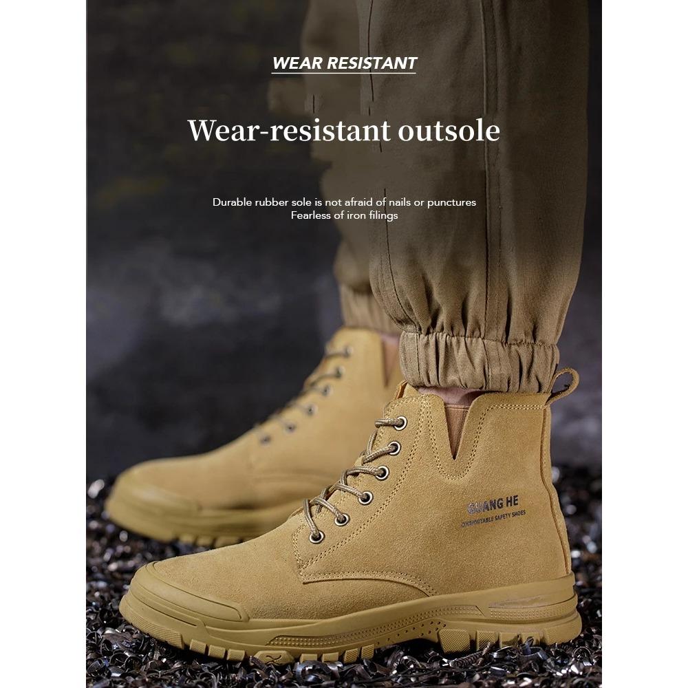 Work Safety Boots Men Autumn Winter Indestructible Anti-smash Anti-puncture Warm Work Shoes Protective Men Safety Shoes
