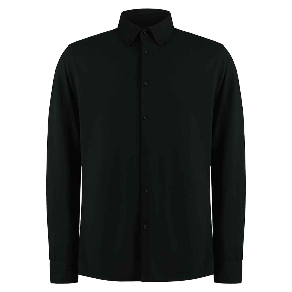 Kustom Kit Mens Pique Superwash 60C Tailored Long-Sleeved Shirt