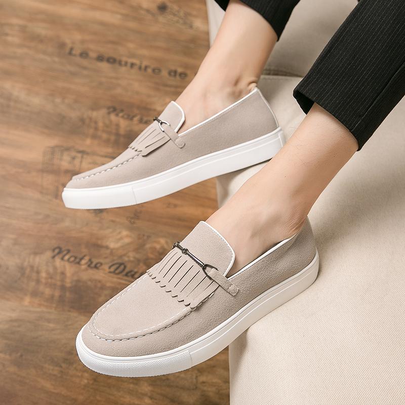 Fashion Flat Men Loafers Suede Leather Casual Shoes For Men Slip On Spring Man Footwear Plus Size Zapatillas Hombre