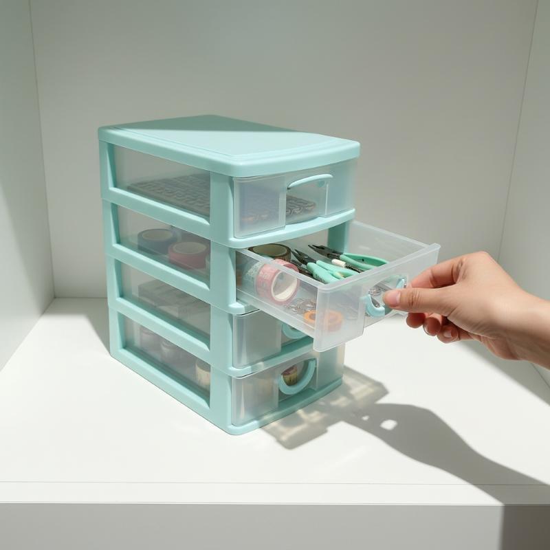 Chic 2/4-Tier Desk Organizer With Drawers - Ideal For Office Supplies, Jewelry & Cosmetics Storage - Portable Divider Box