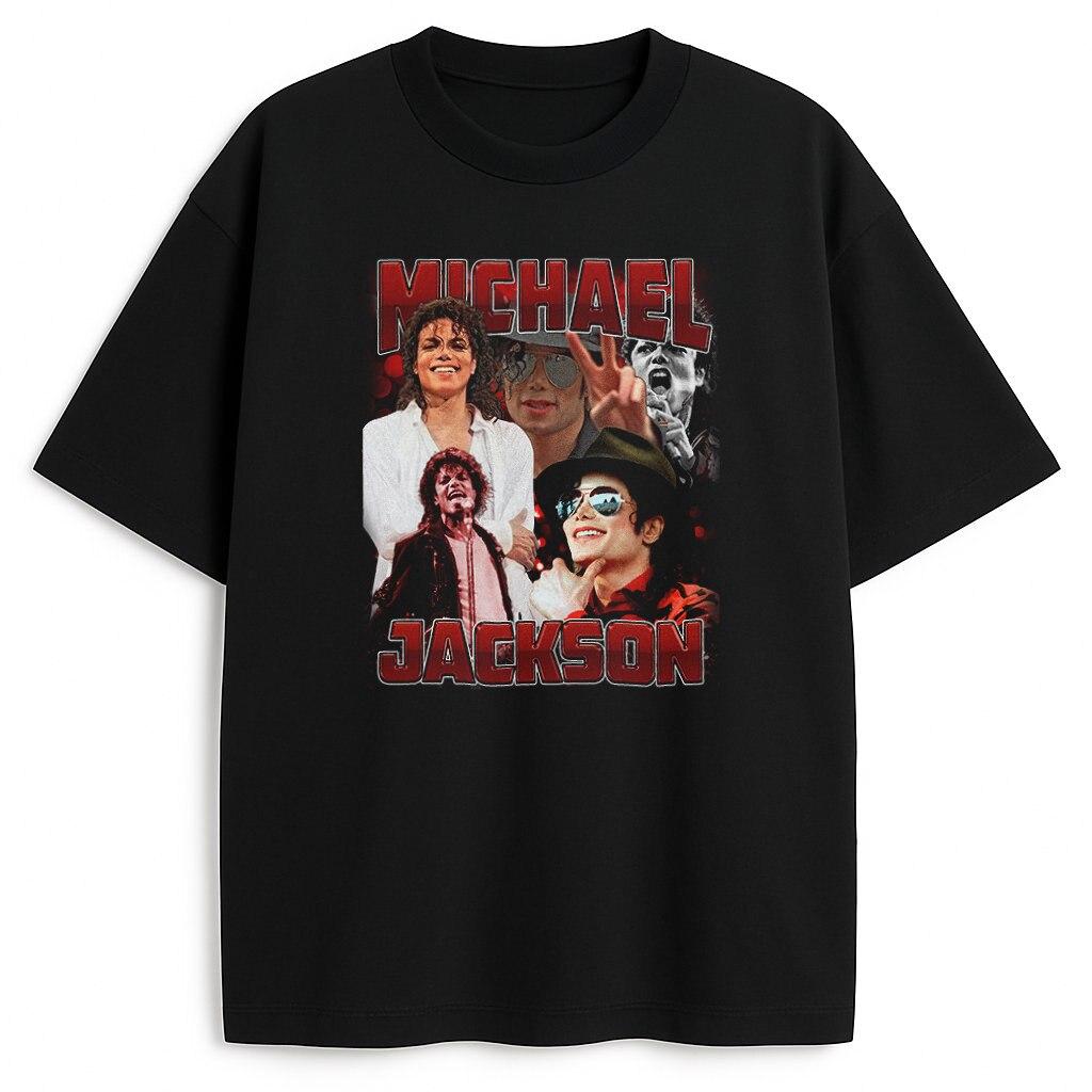 Michael Jackson Bootleg Tshirt Unisex and Women Summer Cotton Y2K Clothing Casual Fashion Round Neck Short Sleeved Tee Streetwear