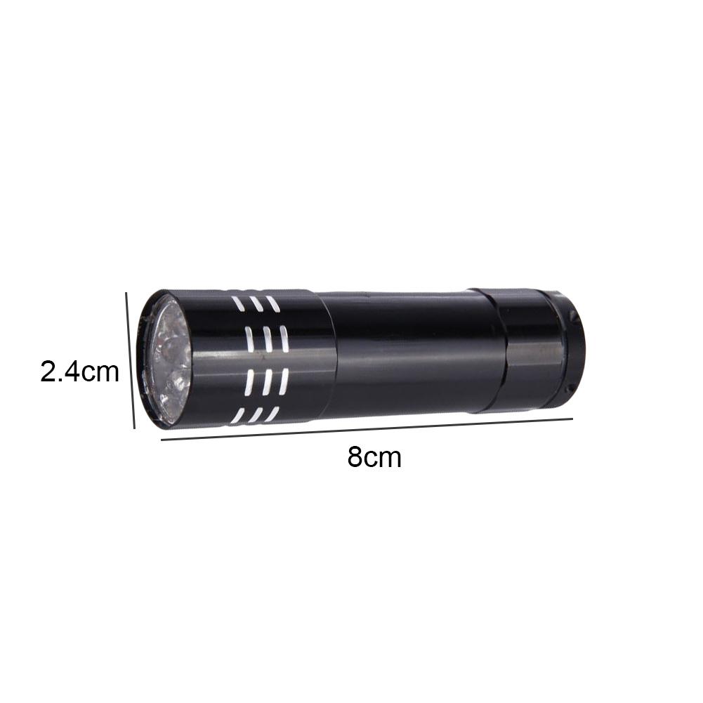 9 LED UV Flashlight Led Handheld Blacklight USB Nail Lamp Pet Stain Leakage Marker Money Scorpion Detection Lights for Hiking Ca