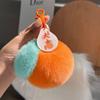 Kawaii Fluffy Persimmon Peach Plush Keychain Soft Stuffed Fruit Pendant for Backpack Bag Decor Girlfriend Gift
