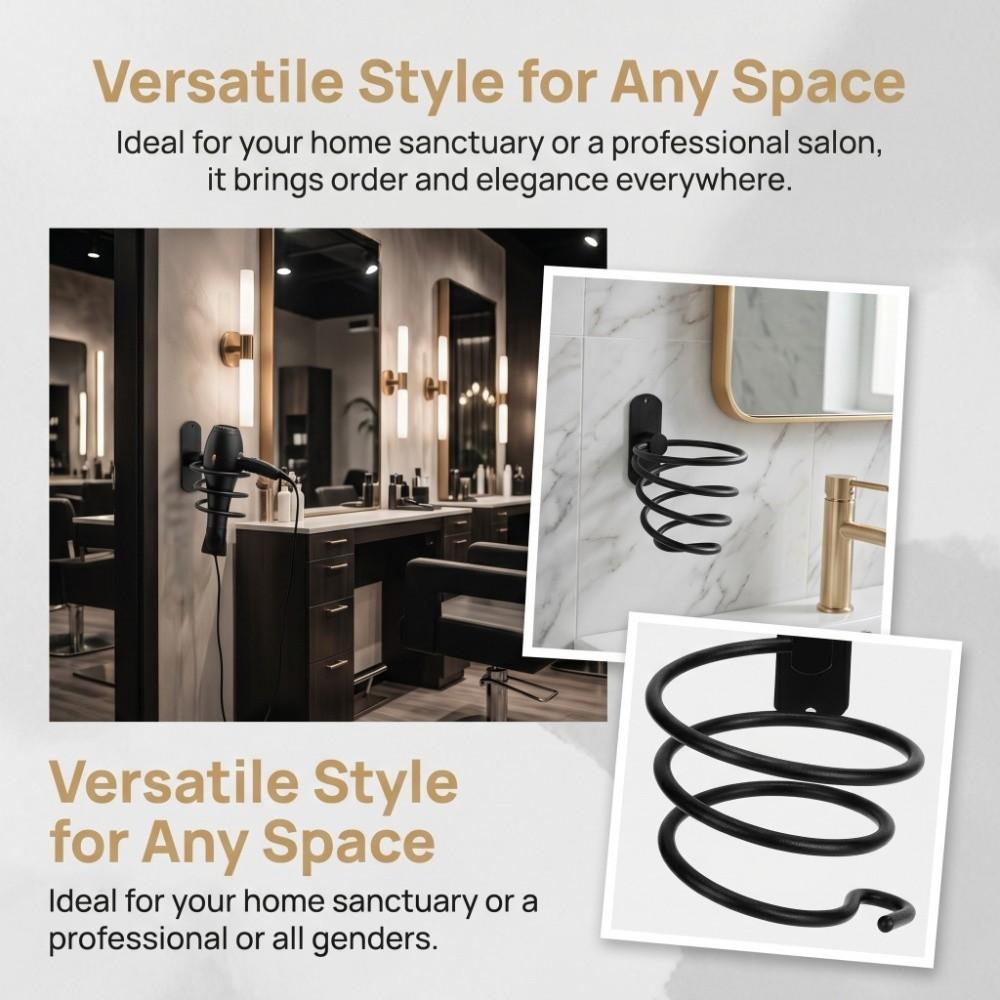 Spiral Design Blower Hanging Rack Aluminum Hairdryer Hanging Rack  Hair Care Tool