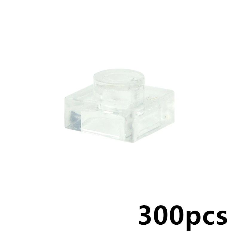 DIY Transparent Thin Plate Figures 3024 3023 Building Blocks 1x1 2X2 1x2 Dot Assemblage Educational Construction Clear Brick Toy