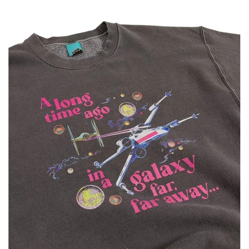 Star Wars Unisex Adult A Long Time Ago In A Galaxy Far Far Away Vintage Washed Sweatshirt