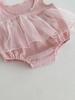 Summer Baby Romper: Pink Mesh Princess Dress with Sweet Bow for Newborn Girls