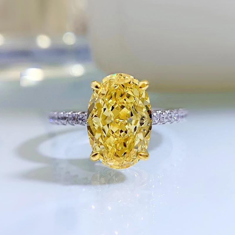Longlongjin 2024 S925 Silver Oval Radiant Diamond Ring for Women