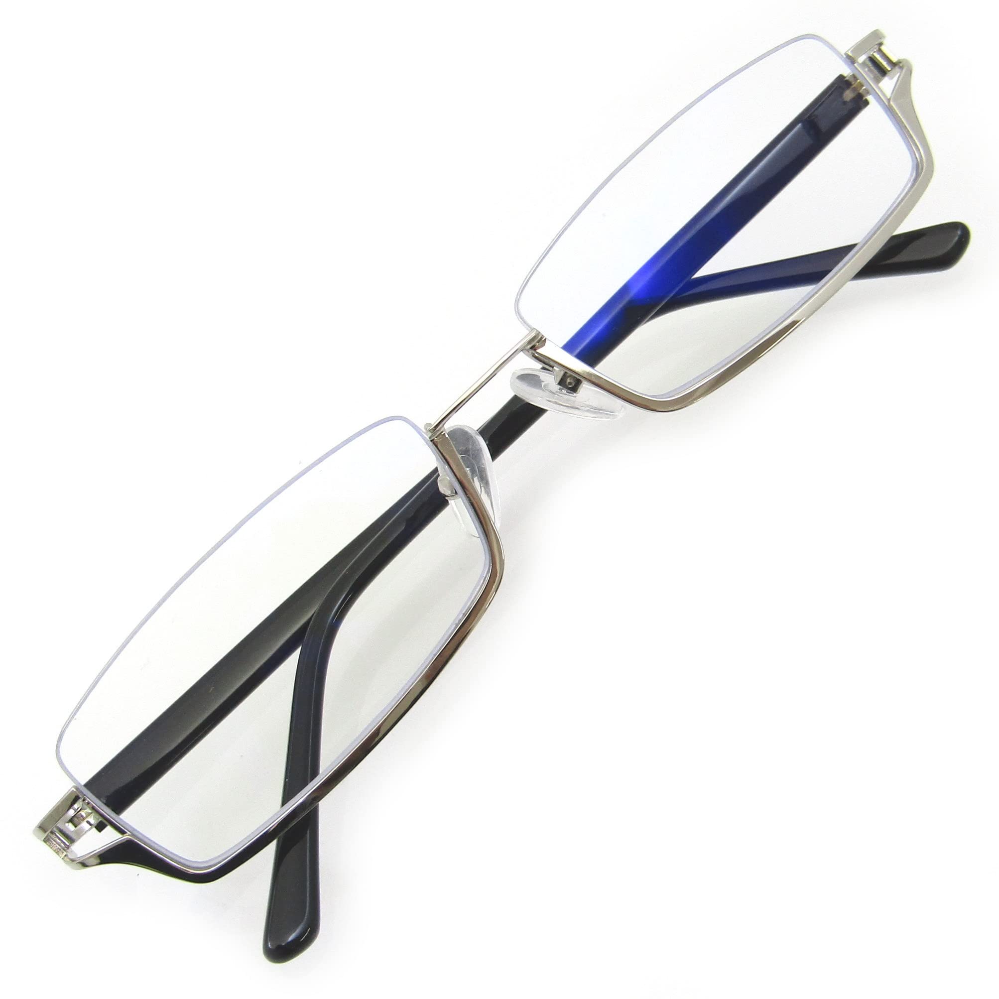 

Квадратные очки для свиданий с оправой Reverse Nyroll Unisex UV Blue Light Cut 6698 [KKD] (Серебряный) серебряный